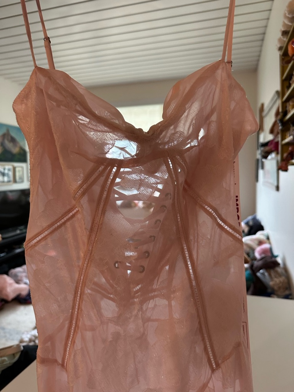 NEW House Of CB Seren Pink Floral Lace Back Maxi Dress Gown Romantic S A-C - Picture 7 of 8